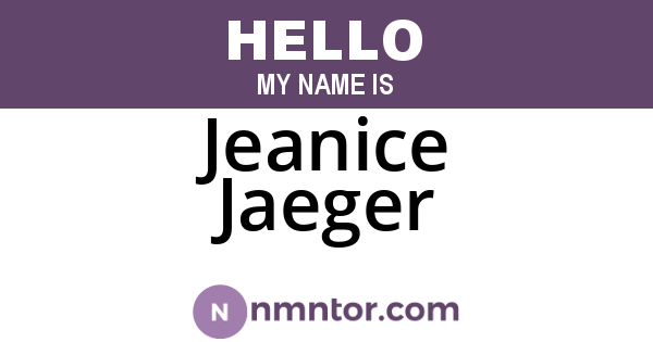 Jeanice Jaeger