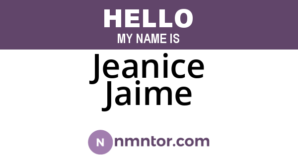 Jeanice Jaime