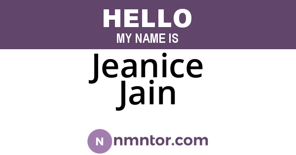 Jeanice Jain