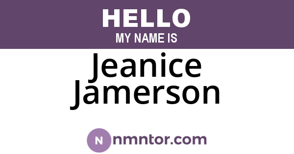 Jeanice Jamerson
