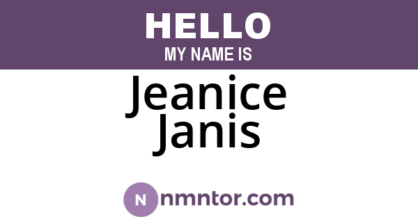 Jeanice Janis