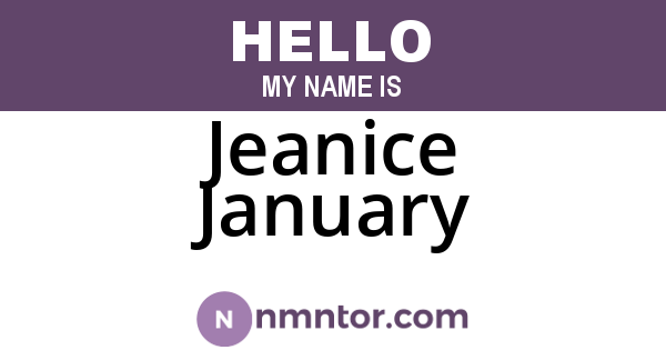 Jeanice January