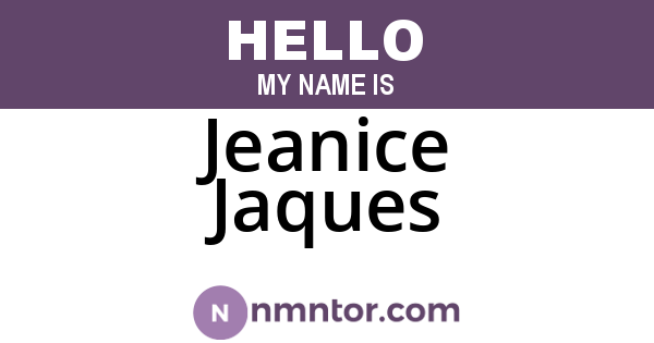 Jeanice Jaques