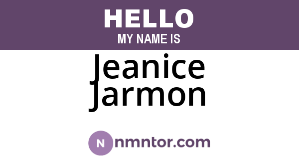 Jeanice Jarmon