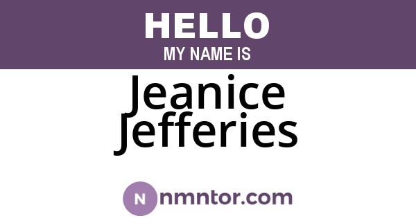 Jeanice Jefferies