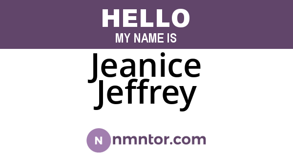 Jeanice Jeffrey