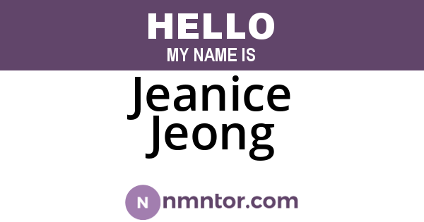 Jeanice Jeong