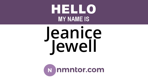 Jeanice Jewell