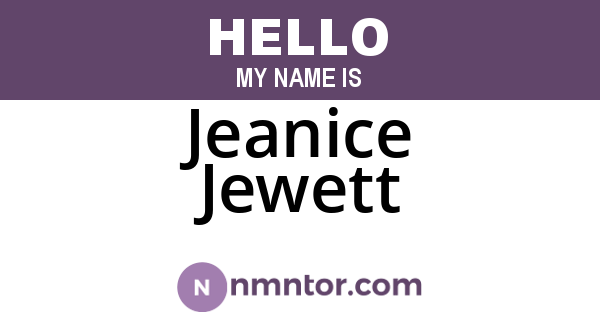 Jeanice Jewett