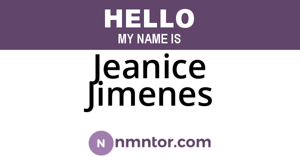 Jeanice Jimenes
