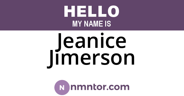 Jeanice Jimerson