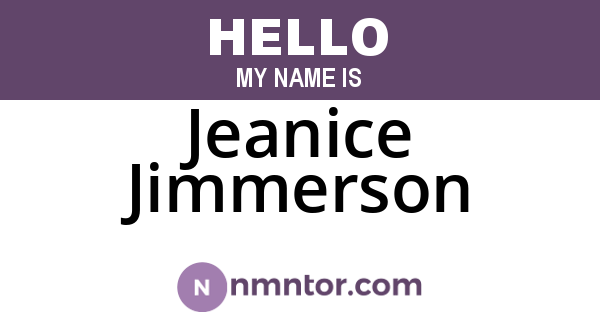 Jeanice Jimmerson