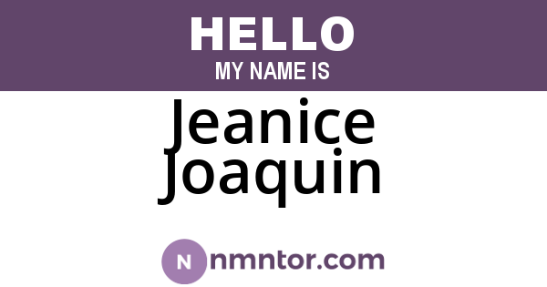 Jeanice Joaquin