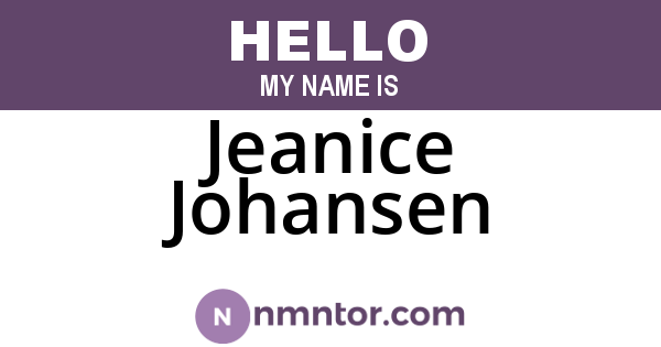 Jeanice Johansen