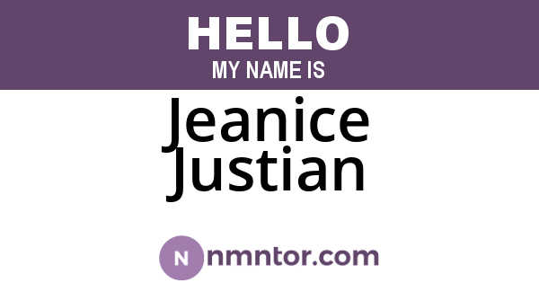 Jeanice Justian
