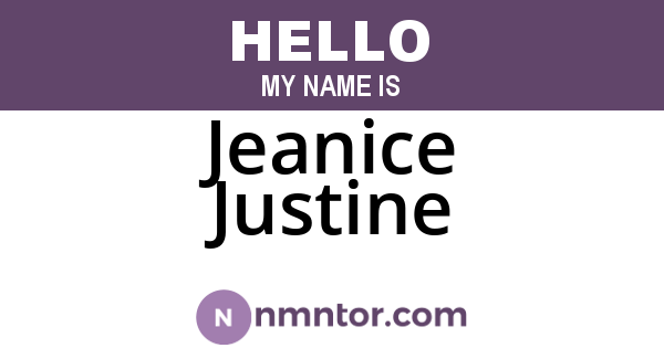 Jeanice Justine