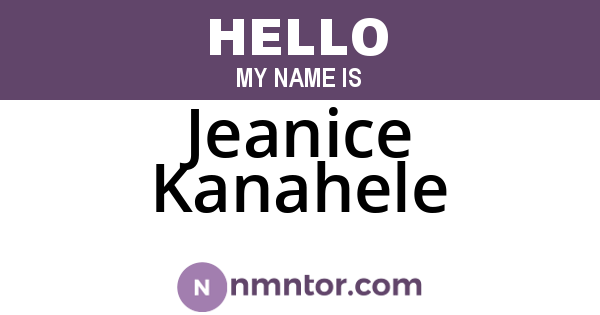 Jeanice Kanahele