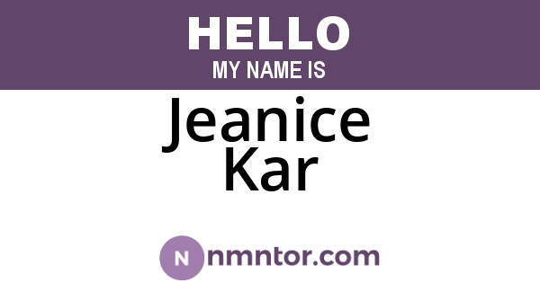 Jeanice Kar