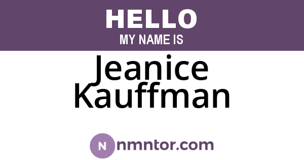 Jeanice Kauffman