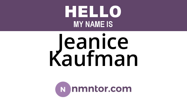 Jeanice Kaufman