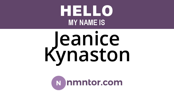 Jeanice Kynaston