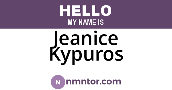 Jeanice Kypuros
