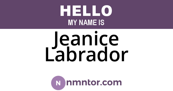 Jeanice Labrador