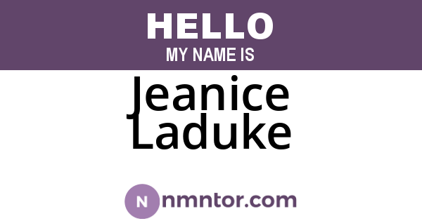 Jeanice Laduke
