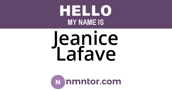 Jeanice Lafave