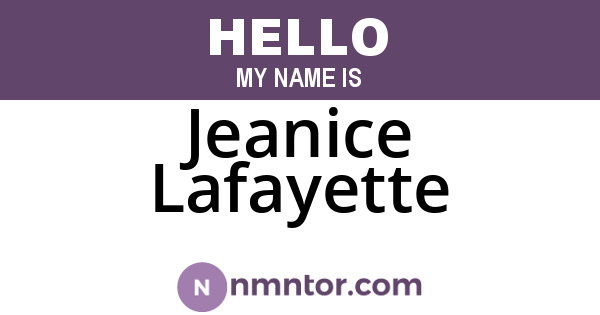 Jeanice Lafayette