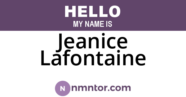 Jeanice Lafontaine