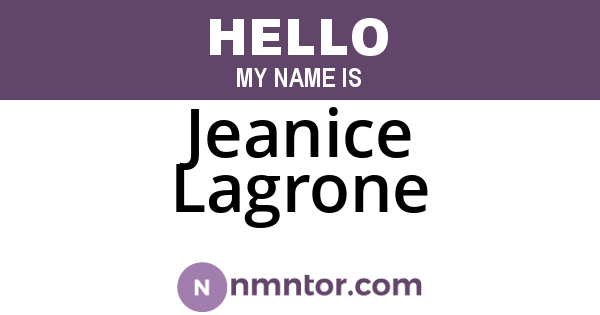 Jeanice Lagrone