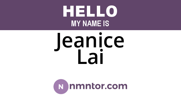 Jeanice Lai