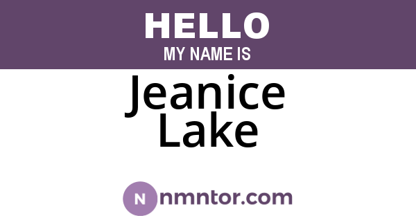 Jeanice Lake