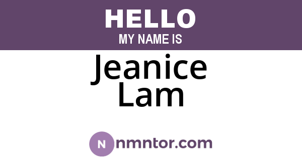 Jeanice Lam