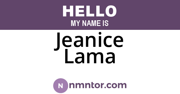 Jeanice Lama