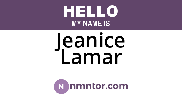 Jeanice Lamar