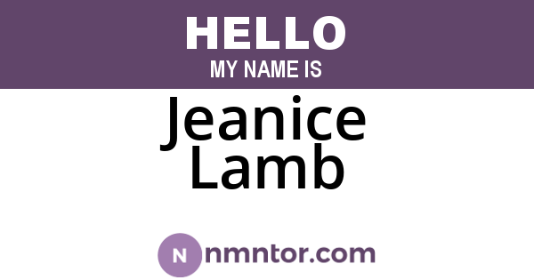 Jeanice Lamb