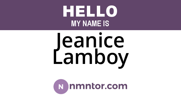 Jeanice Lamboy