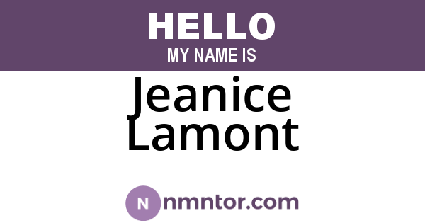 Jeanice Lamont