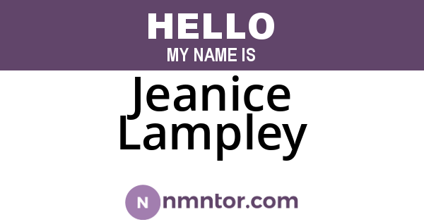Jeanice Lampley