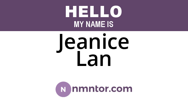 Jeanice Lan
