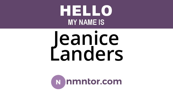 Jeanice Landers