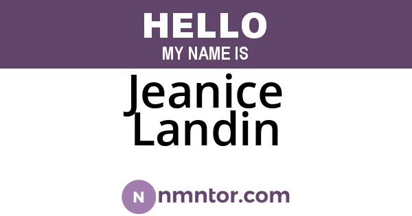 Jeanice Landin