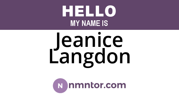 Jeanice Langdon