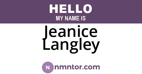 Jeanice Langley