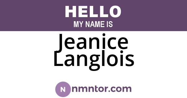 Jeanice Langlois