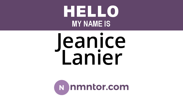 Jeanice Lanier