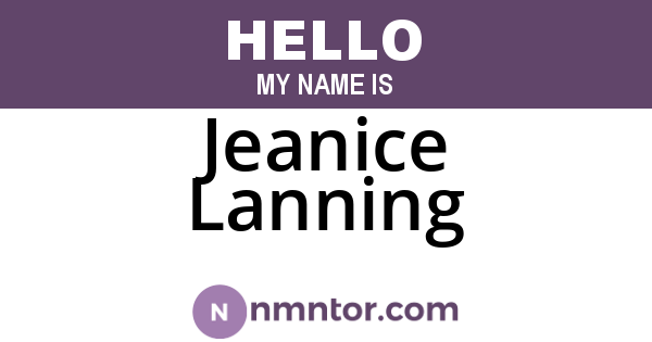 Jeanice Lanning