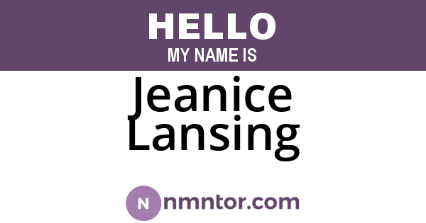 Jeanice Lansing